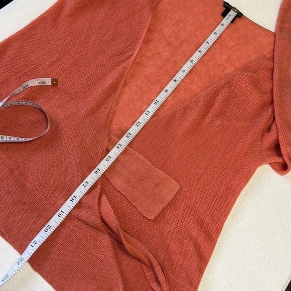Lafayette 148 Orange Linen Wrap V Neck Top Size S - Picture 8 of 11